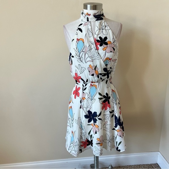 Parker patterned halter mock neck patterned dress 13487 - Picture 3 of 12